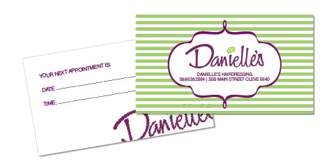 04 - business card - danielle's hairdressing
