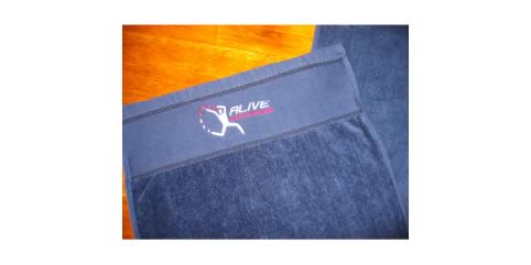promotional image gym towels - alive with fitness