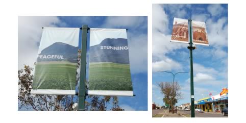 Signage image set of 6 double sided display banners - district council of cleve